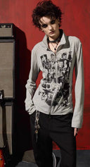 Pistol Rock Band Print Zip Hoodie image 11