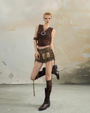 Faux Fur Patchwork Denim Shorts image 9