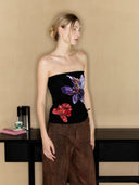 Floral Print Strapless Top image 0