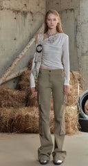 One-Shoulder Lace Panel Tee image 2
