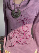 Magnolia Embroidery Printed Sweater image 1