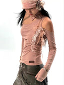 Sculpted Lace Asymmetry Top image 1
