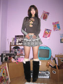 Chandelier Print Top With Chest Cutout image 7