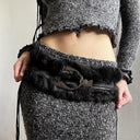 Faux Fur Leather Hybrid Belt image 8