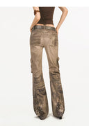 Snake Pattern Denim Pants image 10
