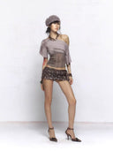 Asymmetric Lace & Lurex Top image 8