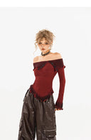 Ruffled Cold-Shoulder Sweater image 3