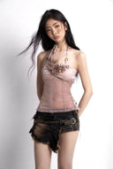 Floral Embellished Spaghetti Strap Top image 5