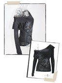 Metal Rhinestone Printed Top image 5