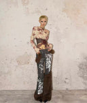 Printed Off-Shoulder Mesh T-shirt image 3