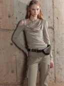 One-Shoulder Lace Panel Tee image 3