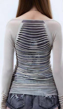 Striped Mesh Base Layer Top image 6