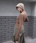 Japanese-style Gray-green Skirt image 7
