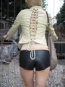 Champagne Corset Leather Jacket image 8