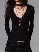 Silk-Blend Ribbed Pullover image 0