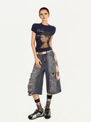 Black Retro Portrait T-Shirt image 4