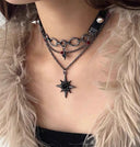 Black Star Pendant Choker Necklace image 0