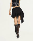 Asymmetric Hem Lace Skirt image 5