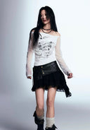 Irregular Patchwork Mesh Top image 0