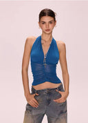 Halter Neck Backless Tank Top image 4