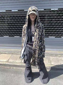 Camouflage Star-Print Hooded Cardigan image 0