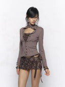 Mock Two-Piece Neckline Top image 2