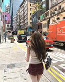 Asymmetrical PU Skirt Pants image 10