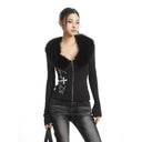 Yohji-Shoulder Faux Fur Zip-Up image 0