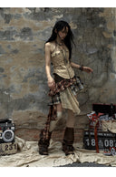 Patchwork Plaid Skirt image 13