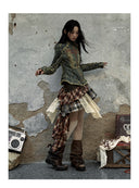 Patchwork Plaid Skirt image 9