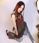 Sleeveless fungus trim dress image 4