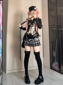 Low-waist Pleated Plaid Skirt image 4
