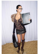 Misplaced Panelled Leather Skirt image 7
