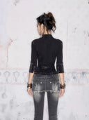 Double-Zip Letterman Cardigan