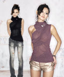 High-Neck Ribbed Top