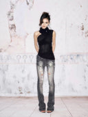High-Neck Ribbed Top