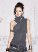 High-Neck Ribbed Top