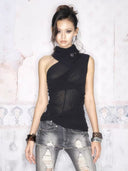 High-Neck Ribbed Top
