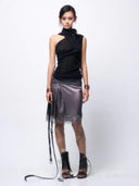 High-Neck Ribbed Top