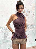 High-Neck Ribbed Top