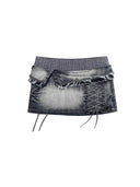 Knox Lace-Up Denim Skirt