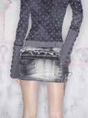 Knox Lace-Up Denim Skirt