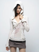 Crossover Sheer Hoodie Top