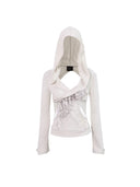 Crossover Sheer Hoodie Top