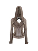 Crossover Sheer Hoodie Top