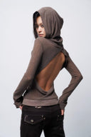 Crossover Sheer Hoodie Top