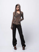 Crossover Sheer Hoodie Top