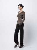 Crossover Sheer Hoodie Top