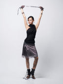Cyber Mesh Layered Skirt