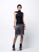 Cyber Mesh Layered Skirt